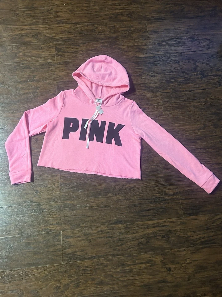 PINK. Victoria Secret. Hoodie. Brand New. Size M. Color: Pink+black - Image 2 of 4