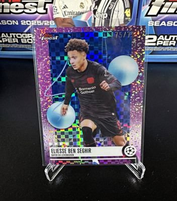 Topps Finest UEFA Champions League Eliesse Ben Seghir Bayer 04 #232 75/75