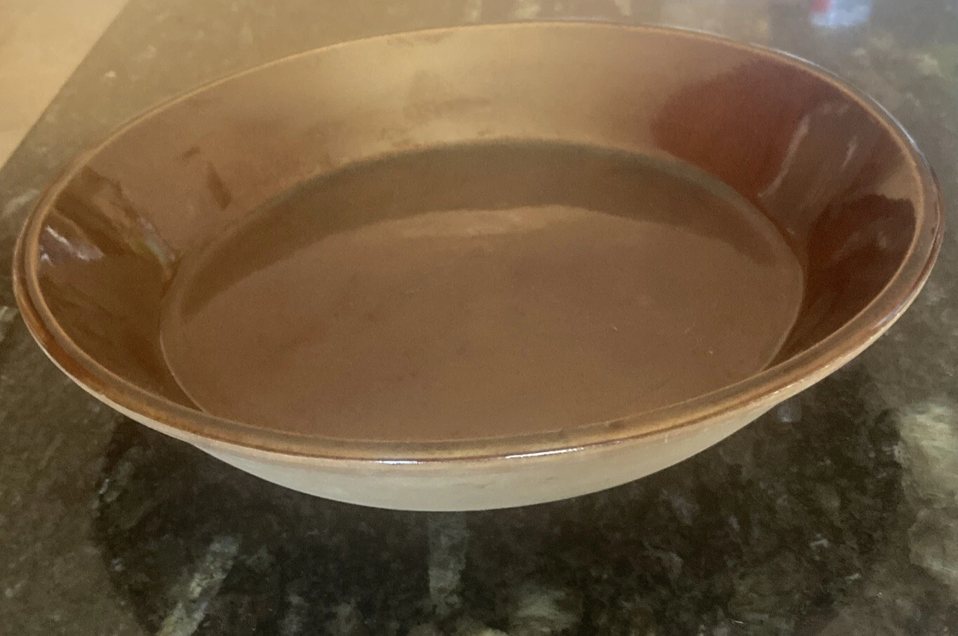 Monmouth Pottery Primitive Pie Plate/Dish Open Baker 1902-05 Made in USA 9.5"dia