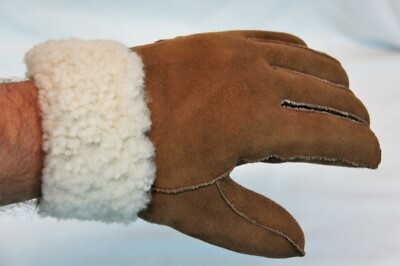 5 COLORS 100% REAL SHEEPSKIN SHEARLING LEATHER GLOVES UNISEX Fur Winter S-2XL