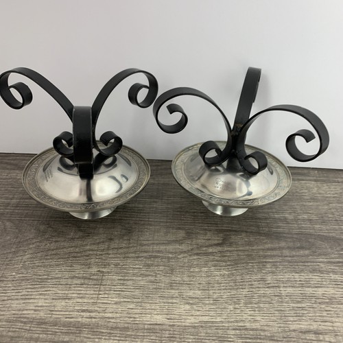 Oneida MEDITERRANEA Taper Candle Holder Set 18/8 Stainless Silver Japan - Picture 7 of 8