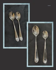 4 Gourmet Settings Windermere Spoons Soup Spoons 6 3/4” & Dessert Spoon 5.5”