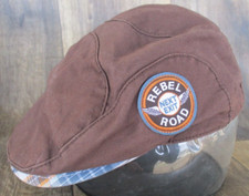 Youth Gymboree "Rebel Road Next Exit" brown/plaid cotton driving cap, sz 5-7 11