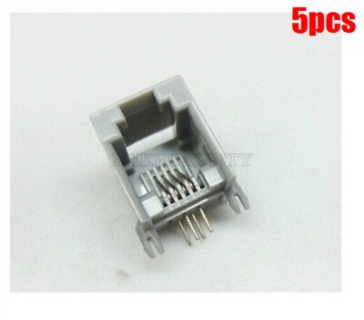 5Pcs Phone Jack RJ11 Socket 6P4C Telephone Socket Modem Ic New vn