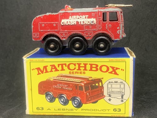 MATCHBOX - n° 63 - Fire Fighting Crash Tender + boîte d'origine