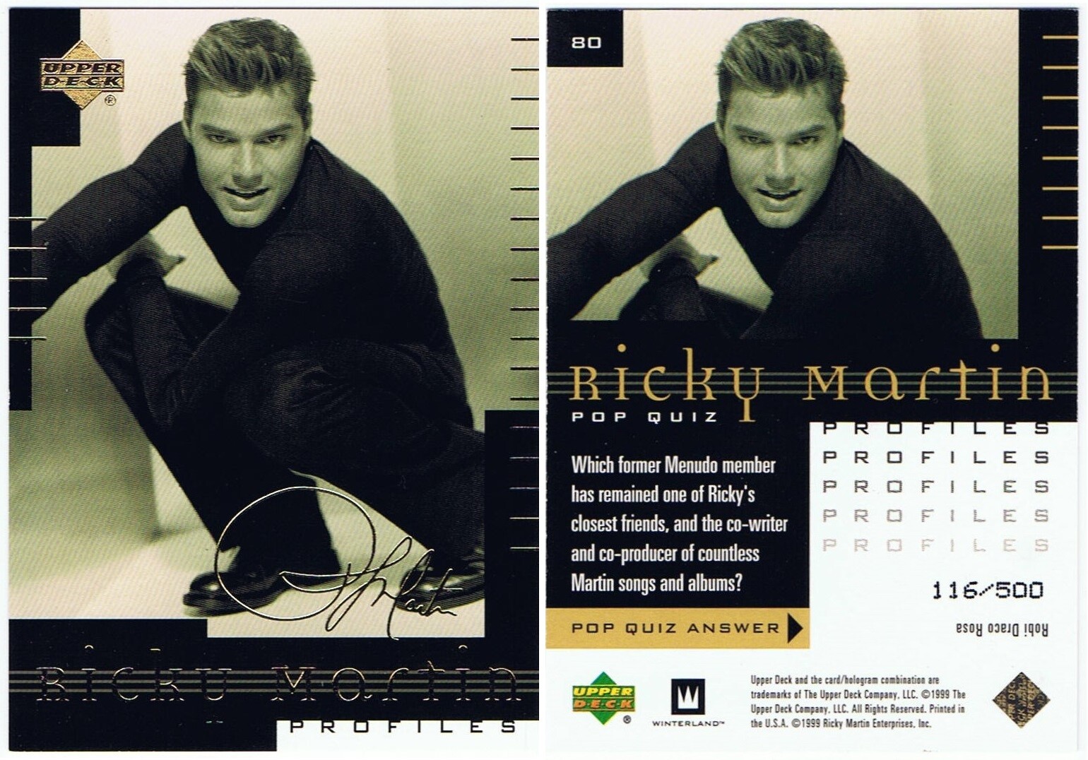 Ricky Martin La Vida Loca by Upper Deck/Winterland in 1999. Inserts + Discounts. - Picture 11 of 24