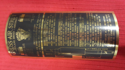 Gruss Air Strut Airplane Shock Absorber Data Plate Acid Etched Brass | eBay