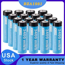 16x 1.5V Rechargeable AA Li-ion Lithium ion Batteries 3400mwh Battery With Case