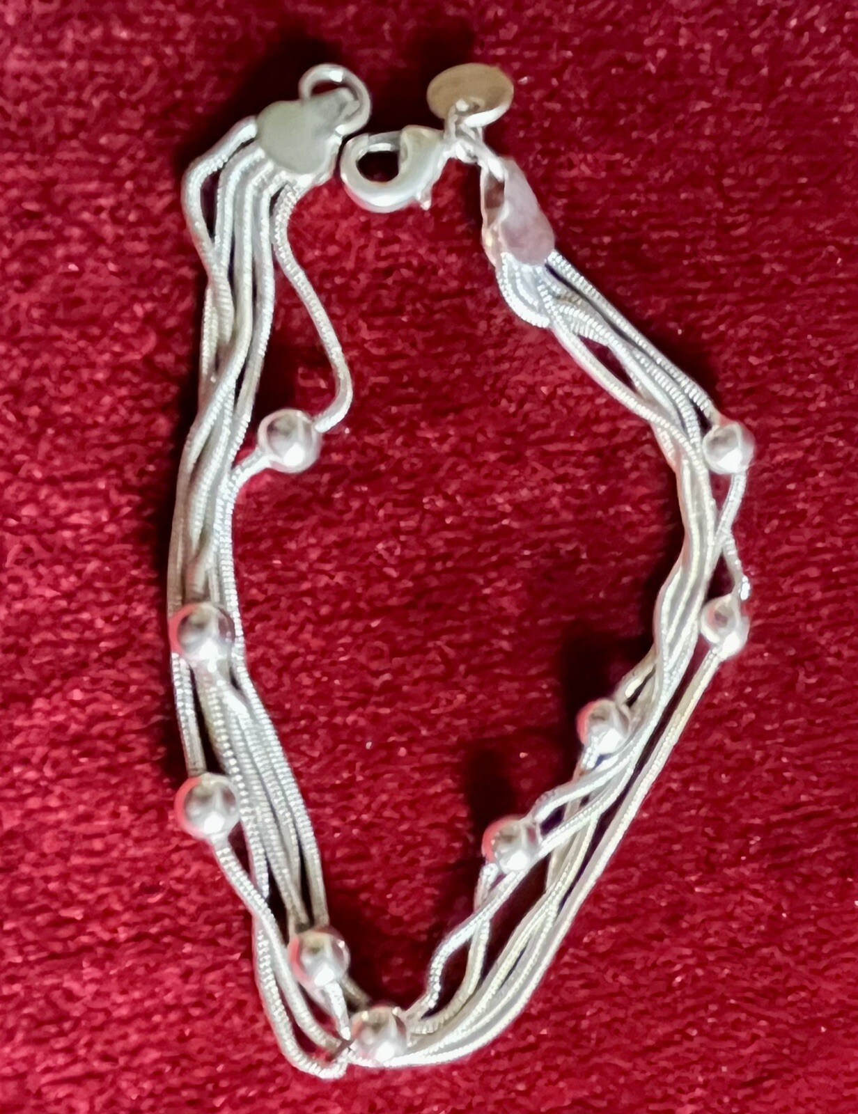 Sterling Silver Multiple Chain Bracelet - Five Li… - image 2