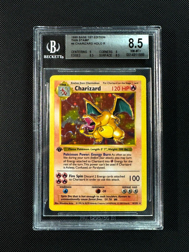 1999 POKEMON BASE SET 1ST EDITION #4 CHARIZARD-HOLO BGS 8.5