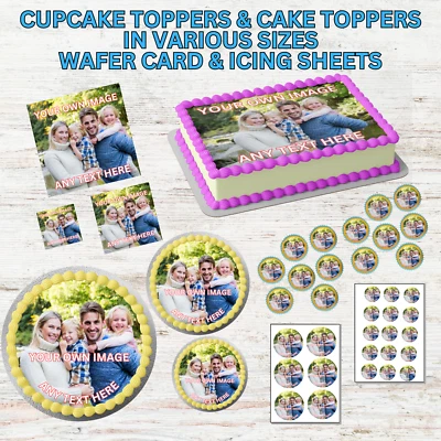 HANDMADE YOUR OWN EDIBLE PHOTO CAKE TOPPER PERSONALISED IMAGE QUALITY WAFER OR ICING