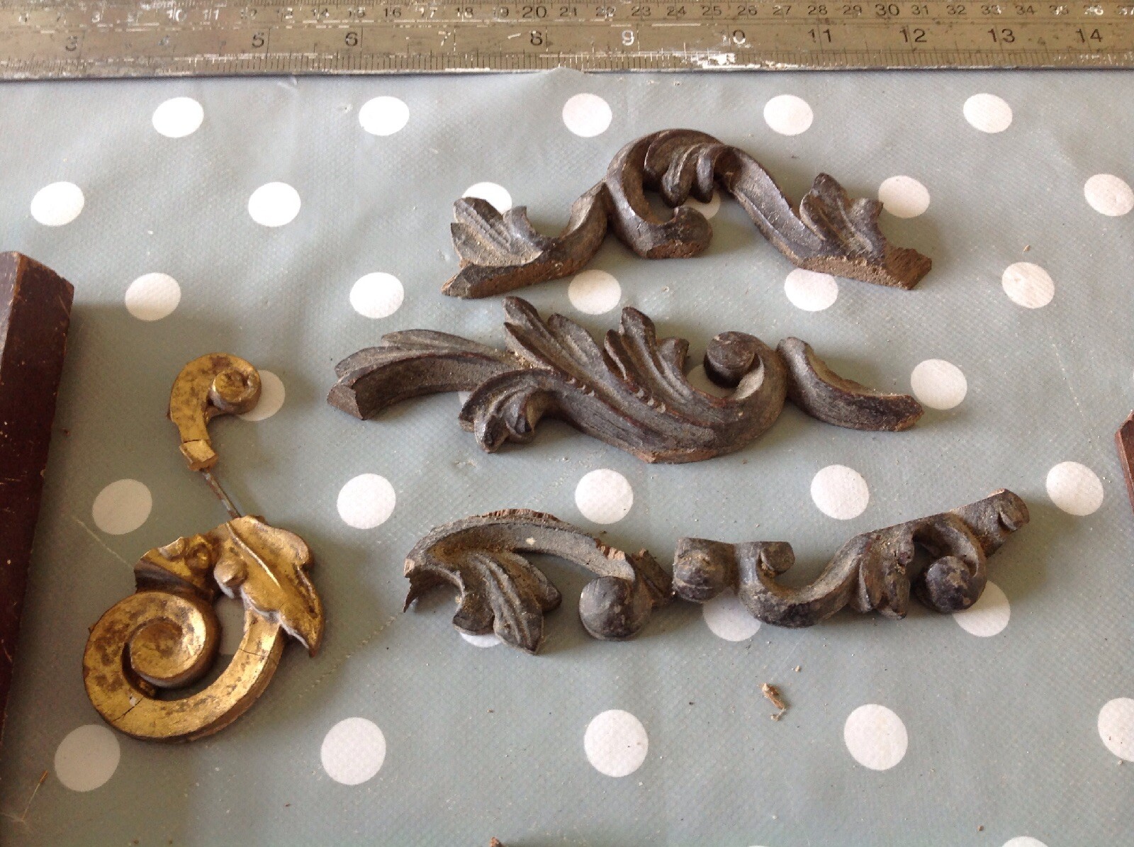 Antique Clock Case Parts Embellishments Decoration Seatboard Repair