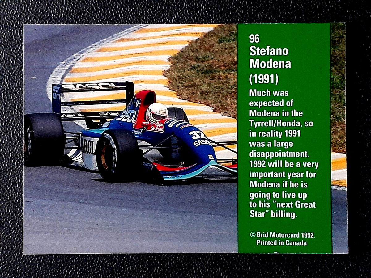 STEFANO MODENA / JORDAN 1992 GRID FORMULA ONE (F1 RACING) #96