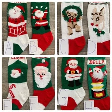 Hand Knit Christmas Stocking~24" long Choose design & Name