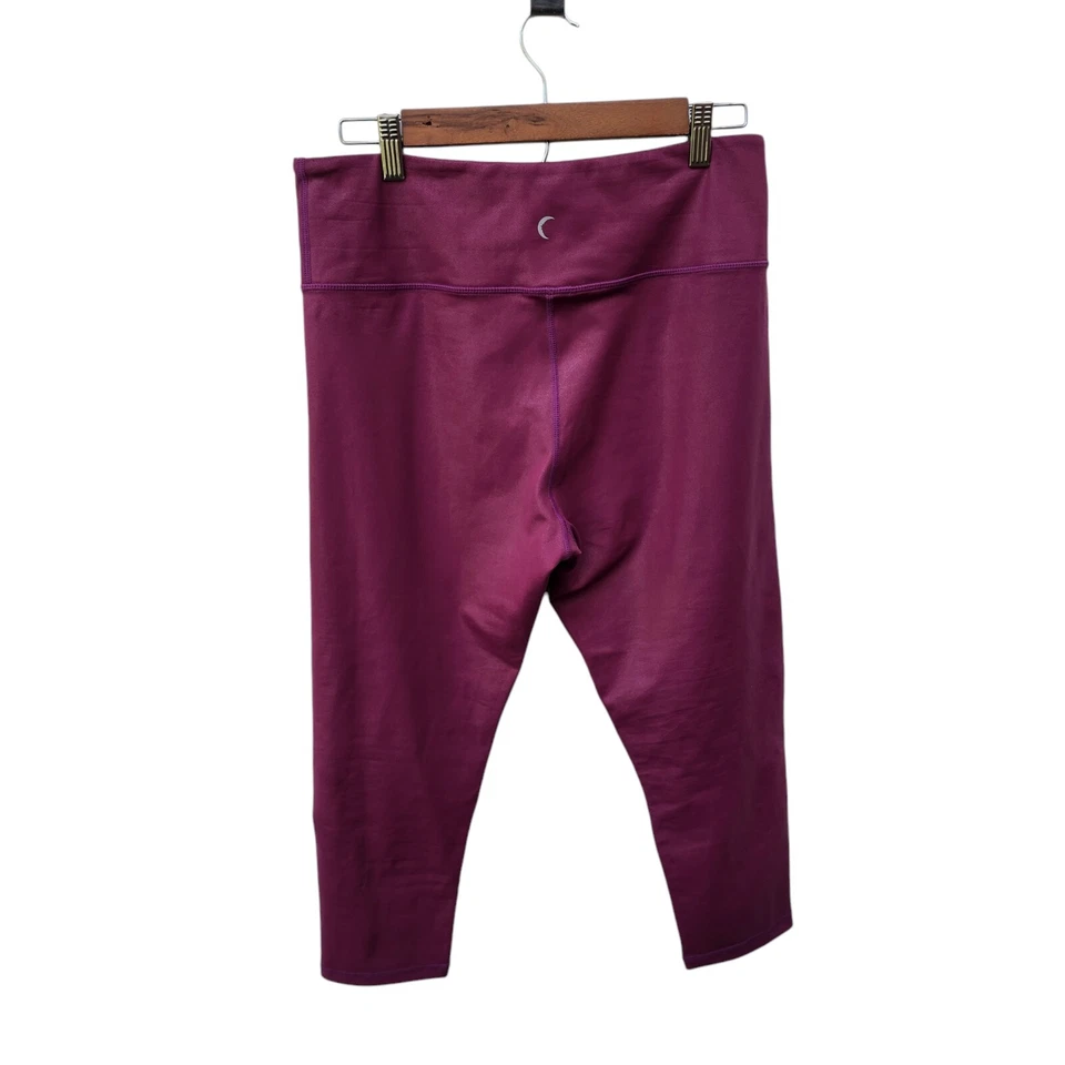 ZYIA Active Metálico Púrpura Claro y Apretado Calzas de Tiro Alto Capri 20" Talla 14-16 Foto 4 de 4