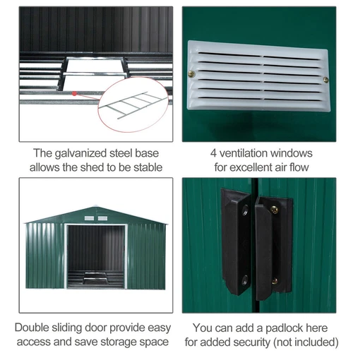 Metal Garden Shed 6 X 4, 8 X 4, 8 X 6, 10 X 8 Garden Storage WITH FREE BASE New - Picture 12 of 58