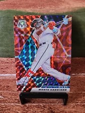 2021 Panini Mosaic Reactive Red Prizm #260 Monte Harrison RC (Marlins)