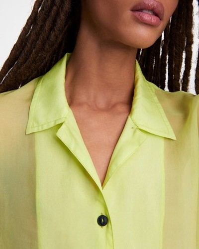 NWT $325 Rag & Bone Women's Reed Sheer Shirt In Lime Size: XS - Picture 3 of 5