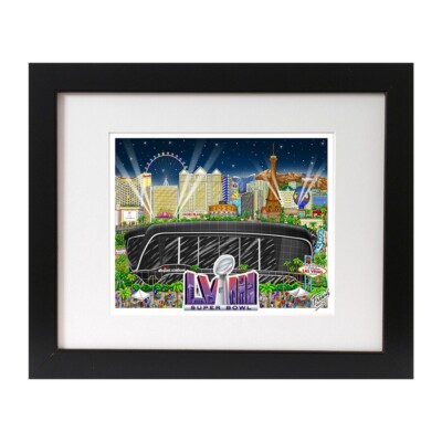 Super Bowl LVIII Framed 7'' x 8'' Artist Enhanced Deluxe 3D Print - Art by Fazzino