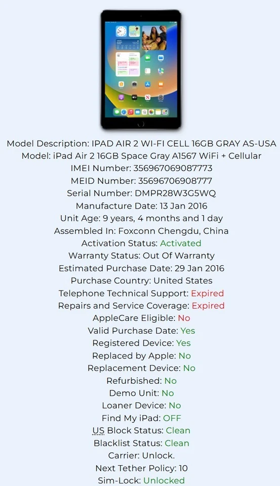 Información de servicio de Apple Comprobar SIMLOCK|LISTA NEGRA| ESTADO DE ICLOUD|Transportista|Encontrar mi iPhone Foto 4 de 4