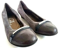 Attilio Giusti Leombruni Womens Size 39 / 9 Gray Suede Slip On Wedge Boat Shoes