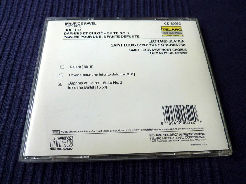 CD SLATKIN Ravel BOLERO Daphnis Et Chloe Pavane Pour Infante Defunte TELARC  - Bild 2 von 4