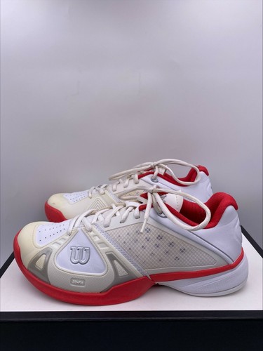 Scarpe da tennis atletiche Wilson Rush Pro WRS317700 bianche rosa corallo taglia 9,5 - Foto 4 di 8