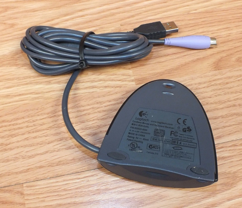 Logitech (C-BD9-DUAL) PS/2 / USB Wired Receiver For Cordless Mouse & Keyboard  - Image 3 of 3