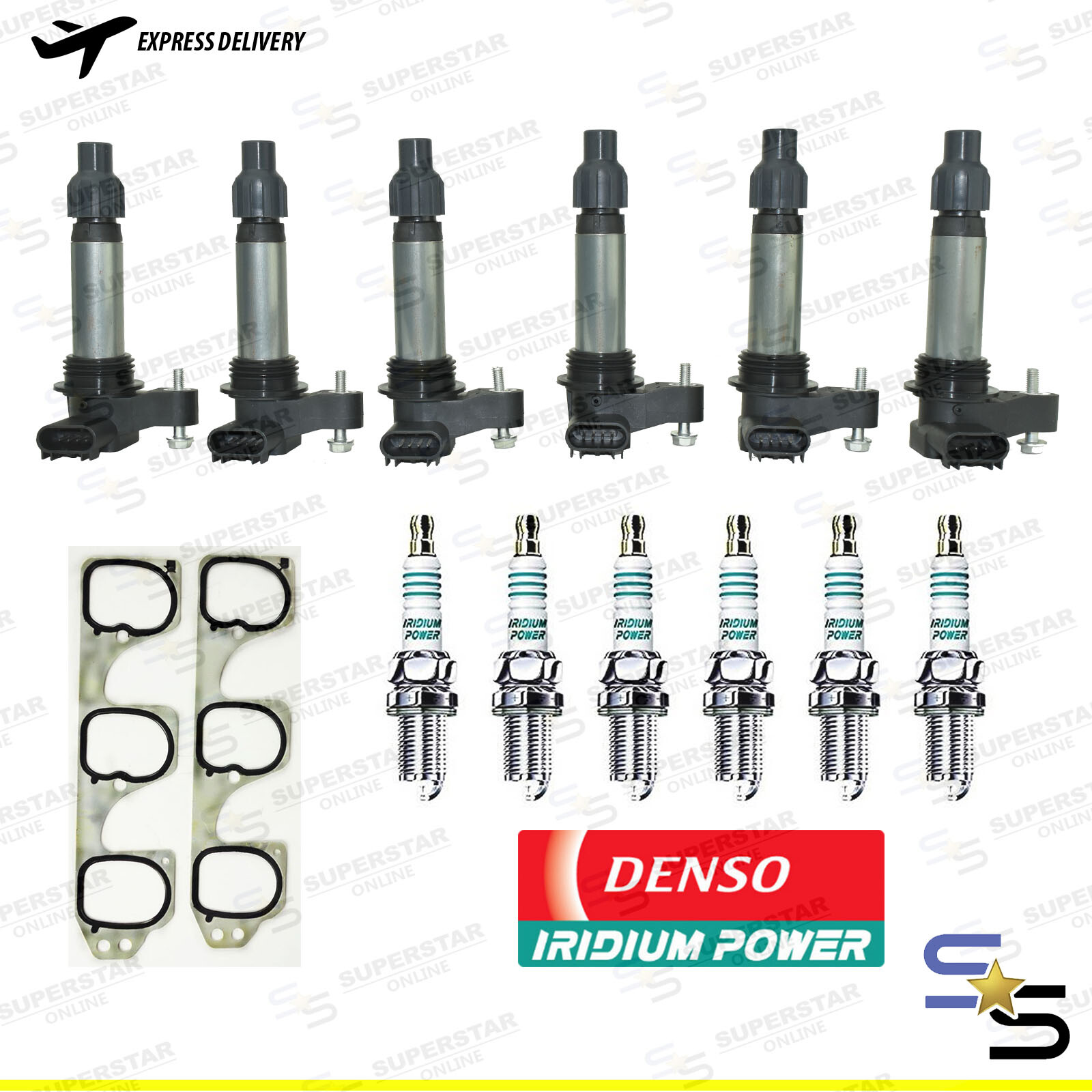 IGNITION COILS & DENSO SPARK PLUGS INLET GASKET FOR HOLDEN COMMODORE VE VF WM CA eBay