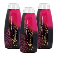 Lot 3 Ed Hardy Hollywood Bronze Indoor Tanning Lotion Accelerator Dark Bronzer