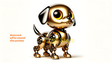 Digital Image Picture Photo Wallpaper Background, Robot Dog Art