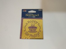 HAPPY BIRTHDAY STENCIL Solid Brass All Night Media Cupcake Cake W/ Candles 5721S