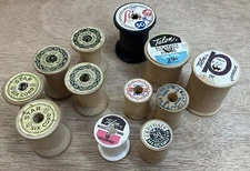 Lot of 12 Vintage Miscellaneous Empty Thread Spools *As Is*