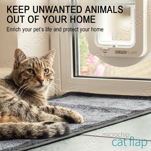 SureFlap Microchip Cat Door CatFlap White Brown Selective Keep Out Unwanted - Picture 2 of 16