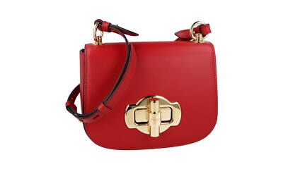 PRADA Leder Saddle Corsaire Schultertasche Handtasche 1BD239 Fuoco Rot NEU