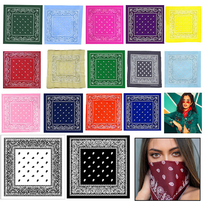 100% Baumwolle Bandana Schal 54 cm - Kopftuch Halstuch Stirnband Unisex