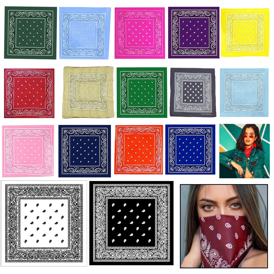Écharpe Bandana 100% Coton 54Cm – Foulard Turban Unisexe - Photo 1/1
