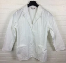 Cherokee Small Women's Lab Coat With Lace Pockets And Collar Length 32  White