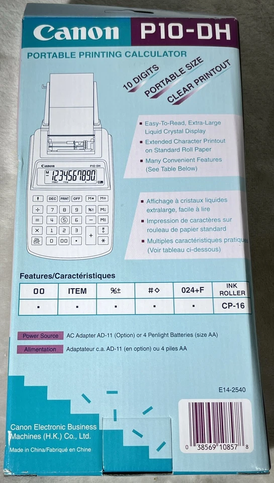 Canon P10-DH Portable Printing Calculator Vintage NOS W/ Box A2 - Image 2 of 4