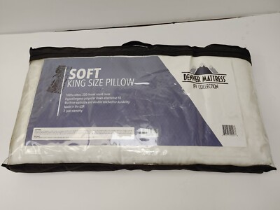 DENVER MATTRESS 343491 KING SIZE PILLOW 100% COTTON HYPOALLERGENIC RV / CAMPER