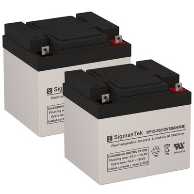 2x SigmasTek SP12-50 NB Batteries 12V 50Ah Sealed Lead Acid Absorbed Glass Mat