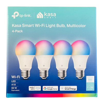 TP Link KL125 Kasa Smart Wi-Fi Light Bulb (Multicolor 4-Pack) Sealed