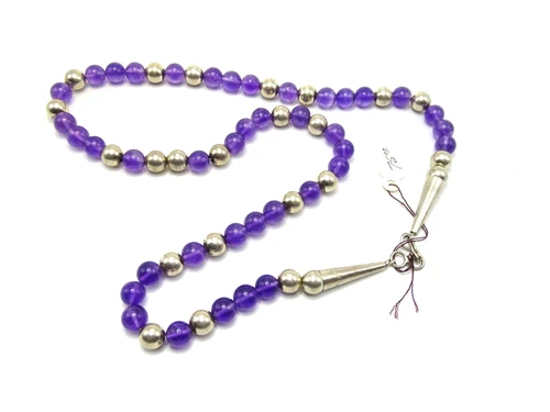 Vtg. Sterling Silver Amethyst Costume Jewelry Necklace NO RESERVE! - 1