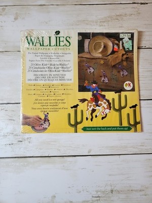 Wallies Ride'm Wallies Pre-Pasted Cowboy Western Wallpaper Cutouts Olive Kids