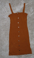 fashion nova brown short button down dress, size medium, casual, cute, pretty