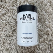 CODEAGE Hair Vitamins 120 Capsules w/Biotin, Collagen & Keratin Exp 08/29/2028