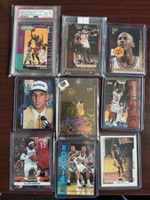 Michael Jordan PSA 8 Mixed 9 Card Lot With Inserts, Rookies, Numbered