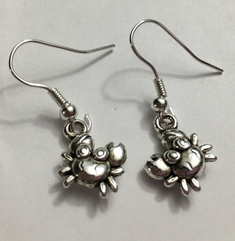 Crab Lobster Charm Earrings Sea Beach Cancer Zodiac Sun Sign Cancerians Ocean