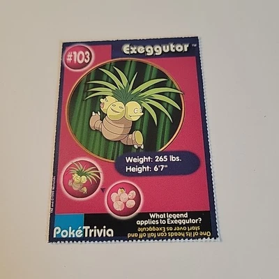 1999 Pokemon The First Movie Nintendo Exeggutor #103 Poketrivia Perforated - Image 1 of 4