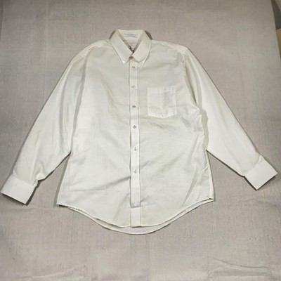 John Henry Dress Shirt Mens Size 16 32/33 White Button-Down Collar Long Sleeve